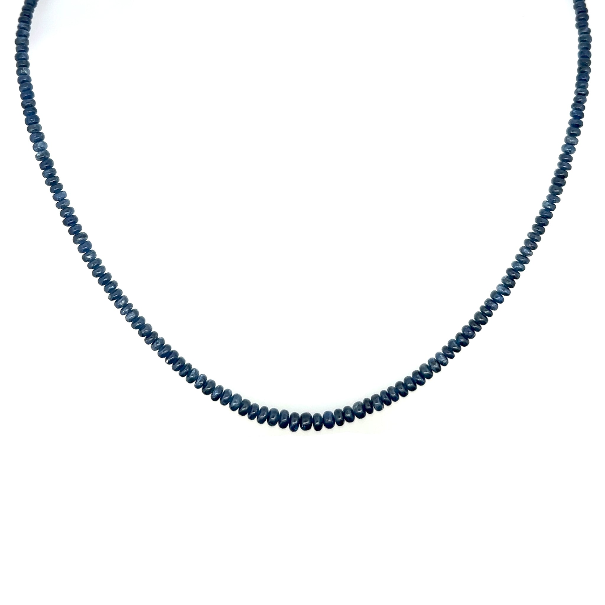 Natural Handmade Necklace Blue Sapphire Gemstone Plain Ball Birthstone Jewelry