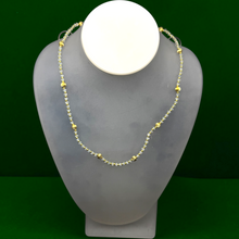 Natural Aquamarine 3mm with 925 Sterling Silver Station Necklace Faceted Rondelle Beaded Gemstone Gold Charms March Birthstone