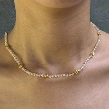 Natural Moonstone 4mm with 925 Sterling Silver Station Necklace Faceted Rondelle Beaded Gemstone Gold Charms June Birthstone