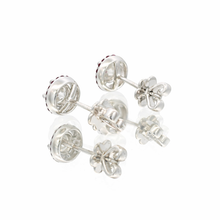 18K White Gold Natural Diamond Solitaire Stud Earrings | Ruby Halo Design | Timeless Classic Jewelry