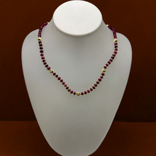 4.5mm Natural Ruby with 925 Sterling Silver Station Necklace Faceted Rondelle Beaded Gemstone Passion Jewel