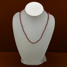 Authentic 925 Sterling Silver Station Necklace with Natural Ruby 4mm Faceted Rondelle Beaded Gemstone Love Energy