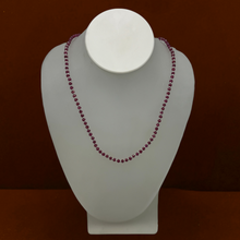 Rondelle Shape Natural Ruby 4mm with 925 Sterling Silver Station Necklace Faceted Beaded Gemstone Classic Power