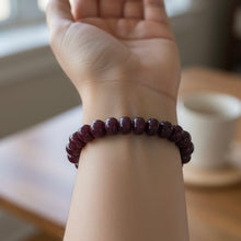 Natural Ruby Stretch Bracelet | Smooth 10-11mm Rondelle Beads | 24 Pcs 206 Carats | Scarlet Red VVS Clarity | Gemstone Beads Wrist Jewelry