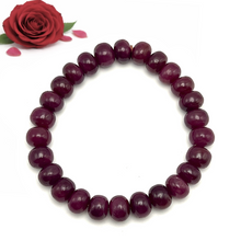 Natural Ruby Bracelet | Smooth 9–10mm Rondelle Beads 26 Pcs 197 Carats | Crimson Red VVS Clarity | Stretchable Unisex Gemstone Jewelry