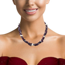 Handmade Garnet Natural Plain Smooth Hexagon & Pearl Gemstone 16.5” Necklace Elegant Jewelry