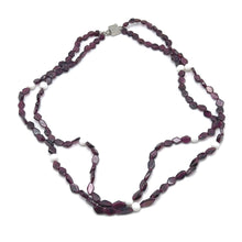 Handmade Natural Garnet Plain Hexagon & Agate Round Gemstone Beaded 17.1