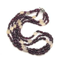 Handmade Natural Garnet Plain Drop & Chalcedony Nugget Gemstone Beaded 18.2