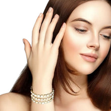 Freshwater Pearl Cool White Button Shape Bracelet Symbol of Purity Classic Beauty and Heart Soothing Pearl Energy