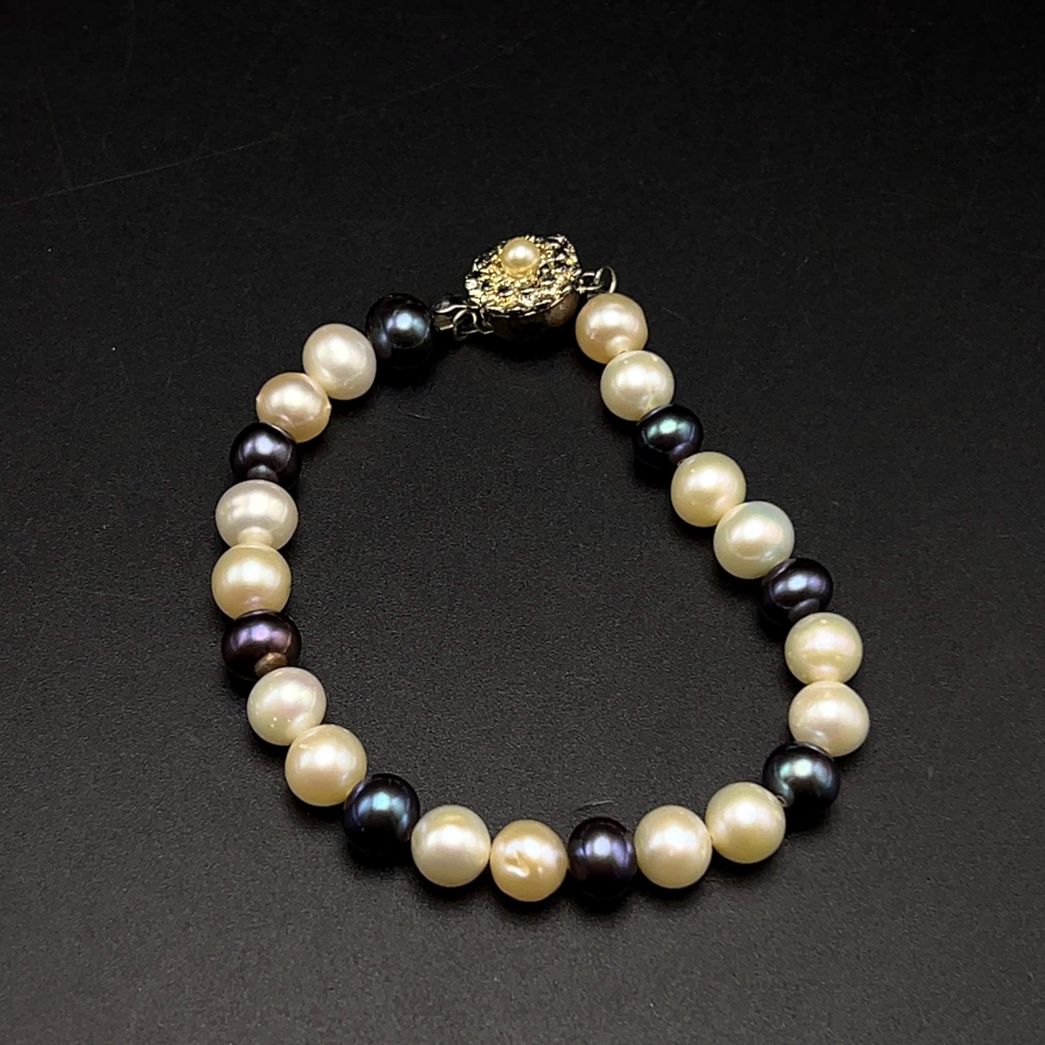 Freshwater Pearl Bracelet Cool White Color Button Shape June Birthstone Jewelry Sophistication with Gentle Feminine Peaceful Energy