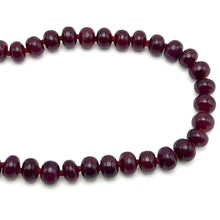 Natural Ruby Bead Necklace | Smooth 9-10mm Rondelle Beads 90 Pcs 617 Carats | Crimson Red VVS Quality | 27 Inch Luxury Gemstone Jewelry