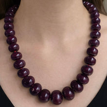 Natural Ruby Heirloom Necklace Ultra Statement Rondelle 16-23mm Plain Cut VVS Clarity Crimson Color Gemstone Jewelry For High Power, Success & Recognition