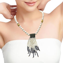 Elegant Plain Pearl Ball With Lariat Style Necklace