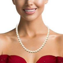 Natural Pearl 7 mm White Color Classic Necklace Jewelry