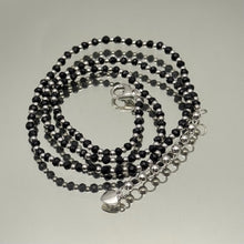 Balance Energy Natural Spinel 3mm with 925 Sterling Silver Station Necklace Faceted Rondelle Beaded Gemstone Silver Ball