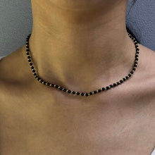 Natural Black Spinel | 925 Sterling Silver | Plain Smooth Ball Beaded Necklace | 4mm | VVS1 Clarity | 18 Inch Gemstone Jewelry