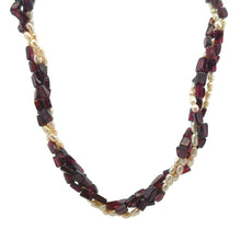 Natural Garnet Chobra & Pearl Rice Plain Gemstone Necklace