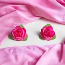 Handmade Earrings Fish Scales Pink Rose Jewelry