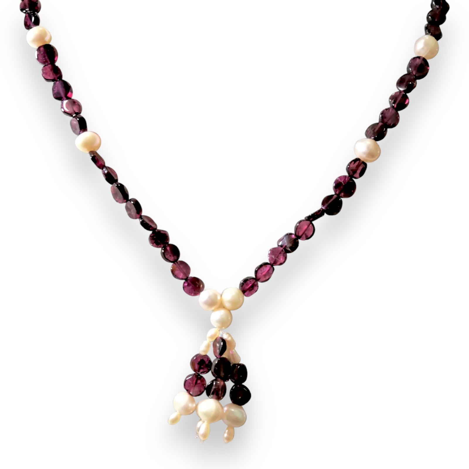 Natural Handmade Neckwear 16"-18" Garnet Pearls Gemstone Beads Jewellery