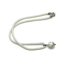 Natural Howlite Gemstone Ball 16mm With White Twisted Cord Pendant Necklace Linked To Peaceful Energy And Emotional Balance