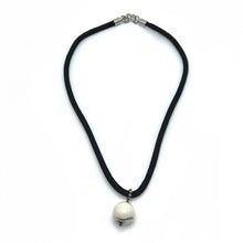 Natural Howlite Gemstone 16mm Ball With Handcrafted Black Twisted Cord Pendant Necklace Believed To Support Stress Relief And Calm Thoughts