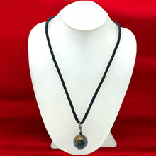 Natural Jasper Gemstone Pendant 20mm Plain Ball with Black Twisted Cord Necklace Encourage Grounding Confidence