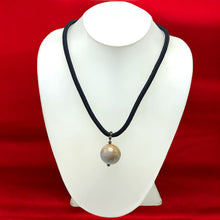 Natural Jasper Gemstone Pendant 20mm Ball Smooth Luster with Dark Twisted Cord Unisex Necklace