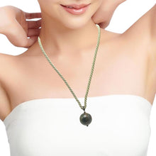 Natural Jasper Gemstone 20mm Ball with Light Green Twisted Cord Pendant Necklace To Soothe & Calm