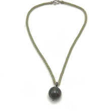 Natural Jasper Gemstone 20mm Ball with Light Green Twisted Cord Pendant Necklace To Soothe & Calm