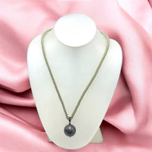 Natural Jasper Gemstone Ball 20mm Smooth Luster Light Green Twisted Cord Pendant Necklace