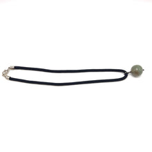 Natural Jasper Ball Gemstone 20mm Ball with Handcrafted Dark Twisted Cord Pendant Necklace