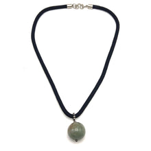 Natural Jasper Ball Gemstone 20mm Ball with Handcrafted Dark Twisted Cord Pendant Necklace