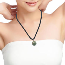 Natural Jasper Ball Gemstone 20mm Ball with Handcrafted Dark Twisted Cord Pendant Necklace
