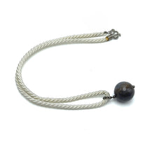 Natural Jasper Gemstone 20mm Ball With White Twisted Cord Pendant Necklace Linked To Balance Grounding And Inner Strength