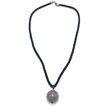 Natural Jasper Gemstone 20mm Ball With Black Twisted Cord Pendant Necklace Associated With Calm Focus And Stability