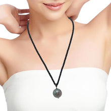 Natural Jasper Gemstone 20mm Ball With Black Twisted Cord Pendant Necklace Associated With Calm Focus And Stability