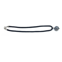 Natural Jasper Gemstone 20mm Ball With Black Twisted Cord Pendant Necklace Associated With Grounding Balance And Stability