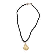 Chalcedony Natural Gemstone Pendant Necklace 22mm Tumble Shape with Black Twisted Cord Symbol of Brotherhood