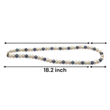 Natural Freshwater Pearl 8mm White Pink Grey Ringed Necklace 18.2inch Charming Necklace for Creativity and Emotional Balance