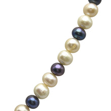 Natural Freshwater Pearl 8mm White Pink Grey Ringed Necklace 18.2inch Charming Necklace for Creativity and Emotional Balance