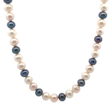 Natural Freshwater Pearl 8mm White Pink Grey Ringed Necklace 18.2inch Charming Necklace for Creativity and Emotional Balance