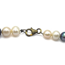 Natural Freshwater Pearl 8mm White Pink Grey Ringed Necklace 18.2inch Charming Necklace for Creativity and Emotional Balance