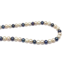 Natural Freshwater Pearl 8mm White Pink Grey Ringed Necklace 18.2inch Charming Necklace for Creativity and Emotional Balance