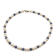 Natural Freshwater Pearl 8mm White Pink Grey Ringed Necklace 18.2inch Charming Necklace for Creativity and Emotional Balance