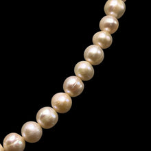 Natural Freshwater Pearl 8mm Pink Ringed Necklace 16.2inch Stunning Jewelry for Love and Heart Chakra Energy