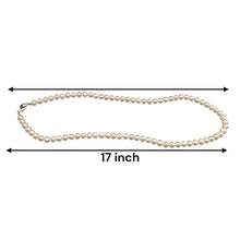 Natural Freshwater Pearl 6mm White Round Necklace 17inch Elegant Bridal Necklace for Purity and New Beginnings