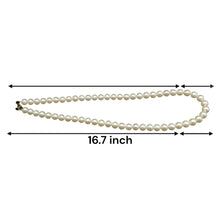 Natural Freshwater Pearl 7mm White Round Necklace 16.8inch Polished Finish Pearl Necklace for Grace and Calm