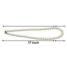 Natural Freshwater Pearl 7mm White Round Necklace 17inch Elegant Charm Jewelry for Inner Peace and Feminine Strength