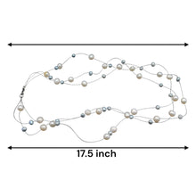 Natural Freshwater Pearl Round 6mm Oval 5x4mm White Grey Necklace 17.5inch Elegant Shine Jewelry for Harmony and Beauty