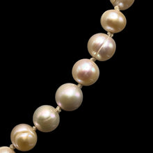 Natural Freshwater Pearl 9mm Cream Ringed Necklace 18.7inch Classic Design Jewelry for Strength and Emotional Clarity